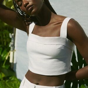 Abercrombie & Fitch Linen Crop Top